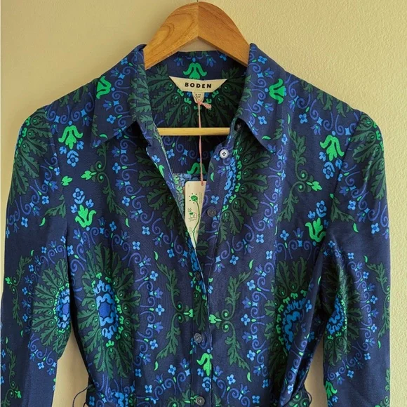 NWT navy Boden shirt dress sz 8 - Picture 5 of 7